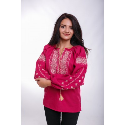 Embroidered Blouse "Happy Moments" mauve
